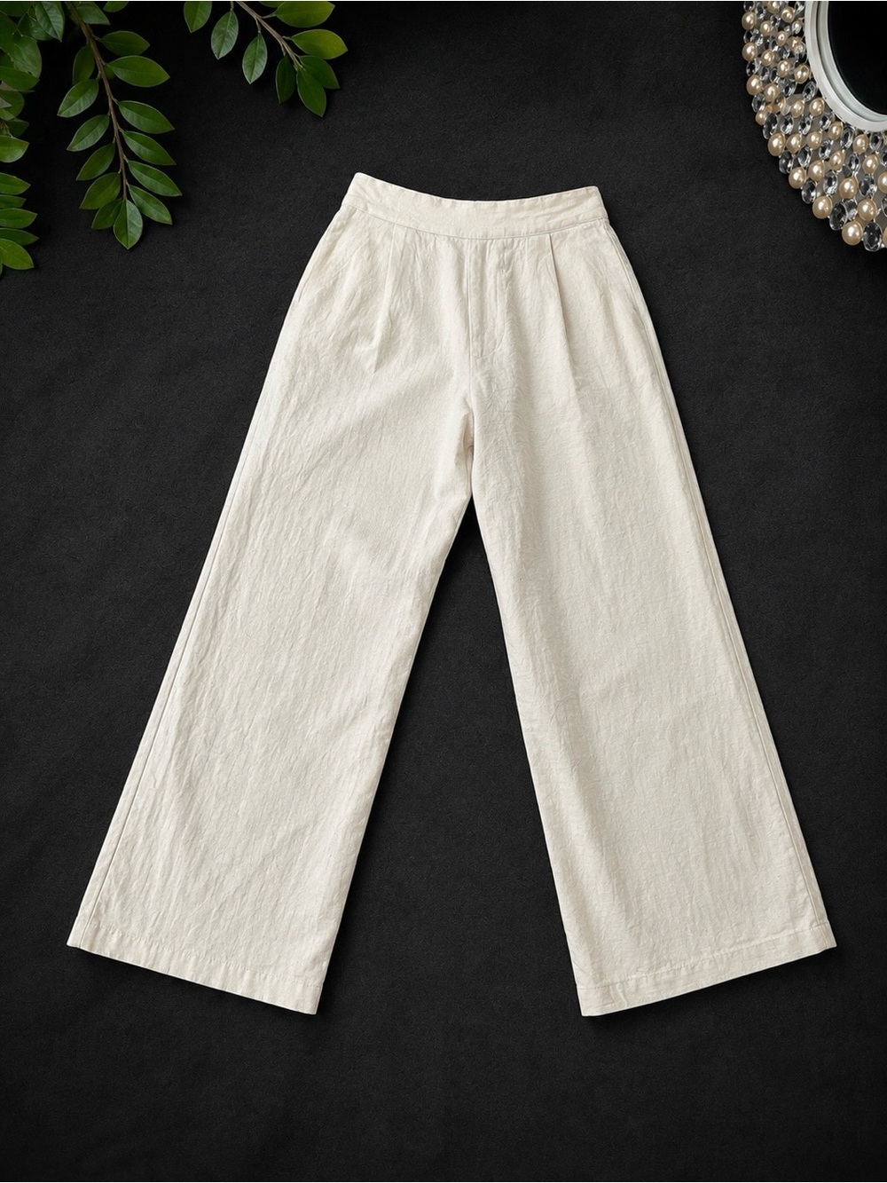 Joie Ivory Linen Blend Wide Leg Pants XS
